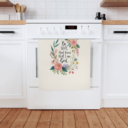 100% organic cotton tea towel with Biblical verse